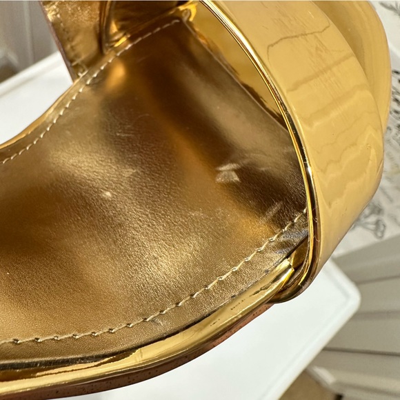 Nine West Golden Itzel dress mirrored sandals size 8 No Box - Picture 15 of 15